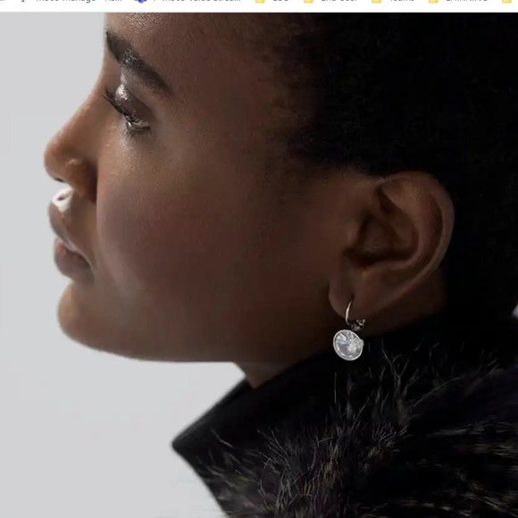 Clear Cubic Zirconia Drop Earrings - Picture 2 of 3